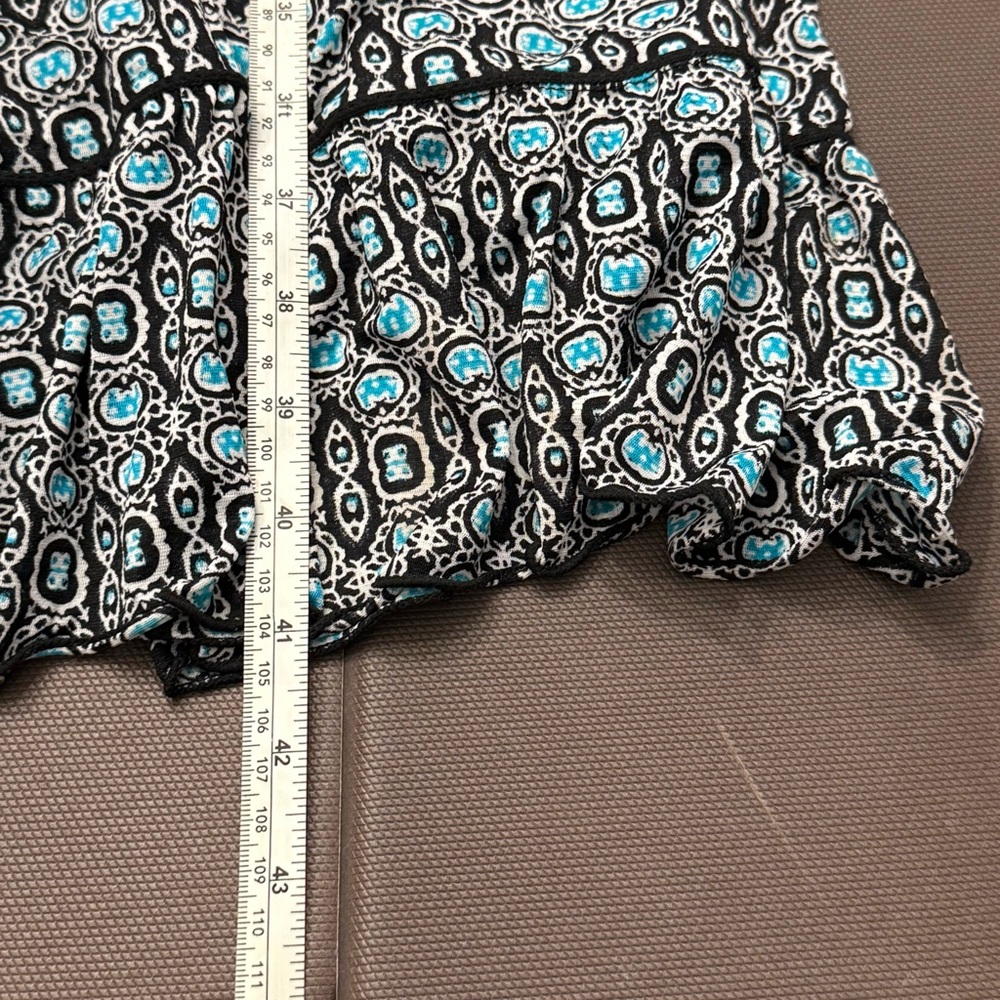 Style & Co Tiered Dress Geometric‎ Midi Black White Blue Sleeveless Summer 3X - Picture 8 of 8